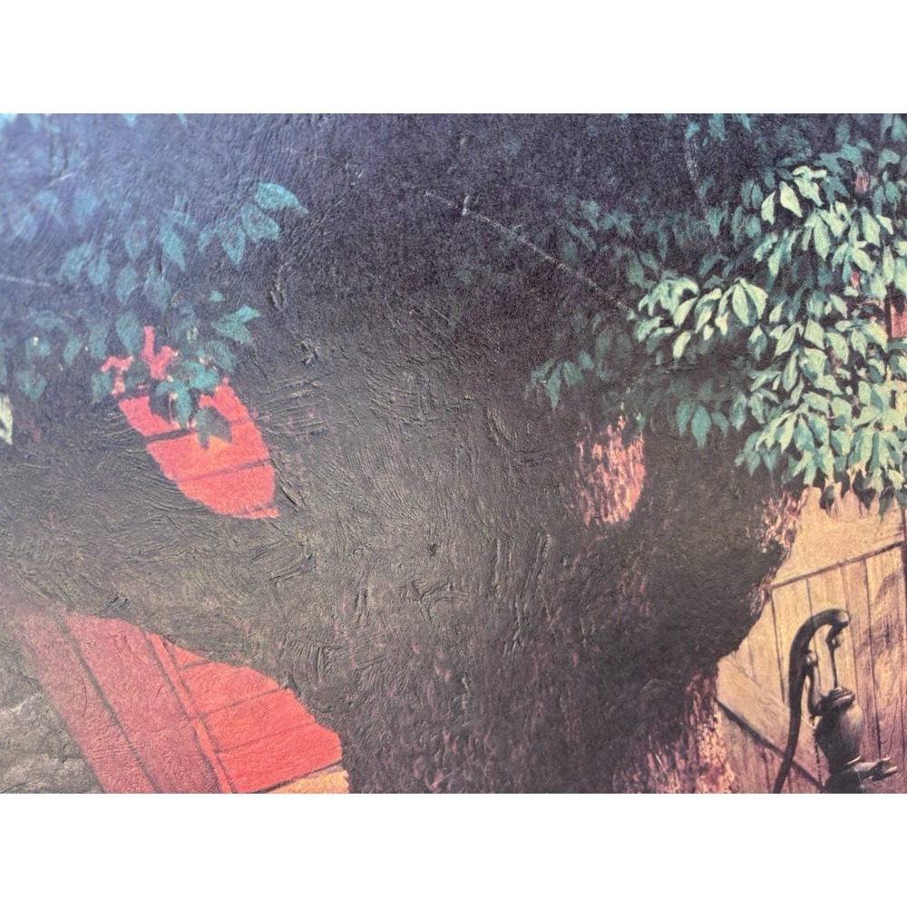 Vintage Paul Detlefsen THE SMITHY Blacksmith 52"x28" Wood Frame Textured Print - Picture 3 of 8
